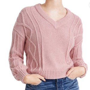 Madewell Augustus Pink Cable Sweater